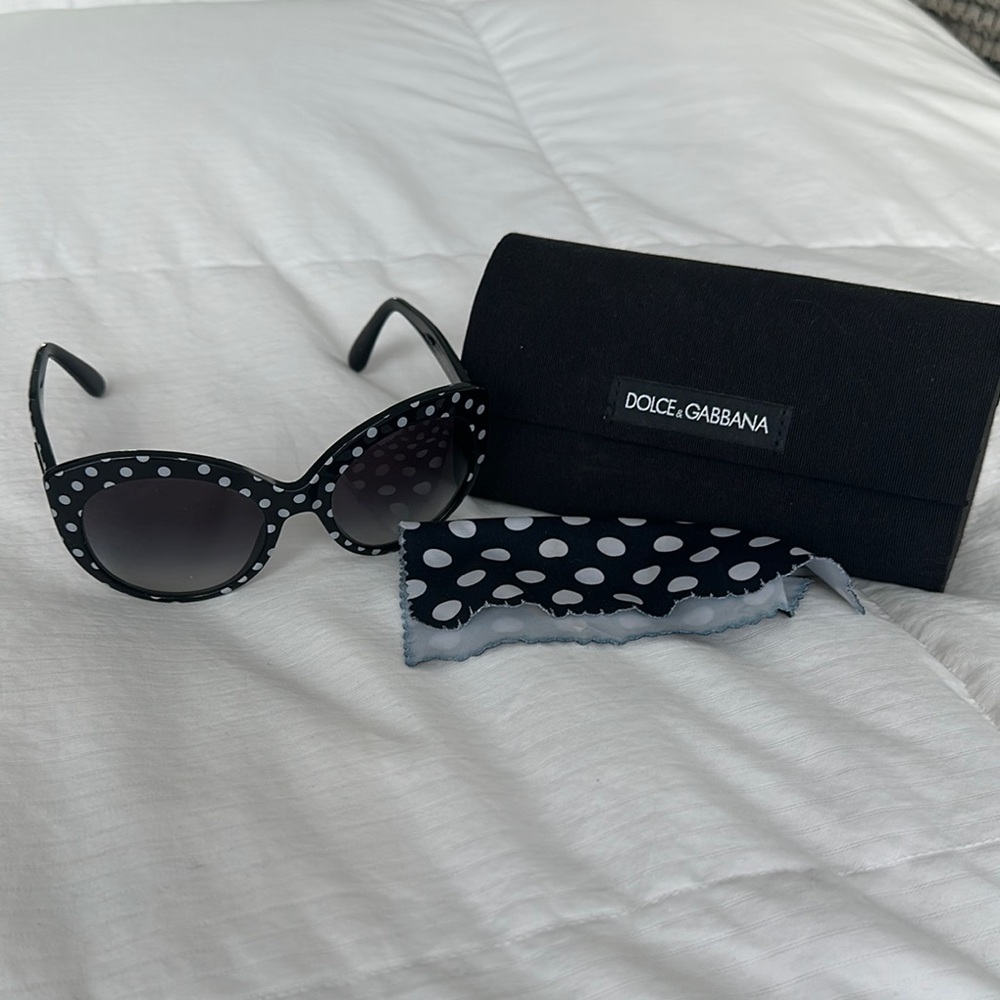 Dolce & Gabbana Black Polka Dot Sunglasses